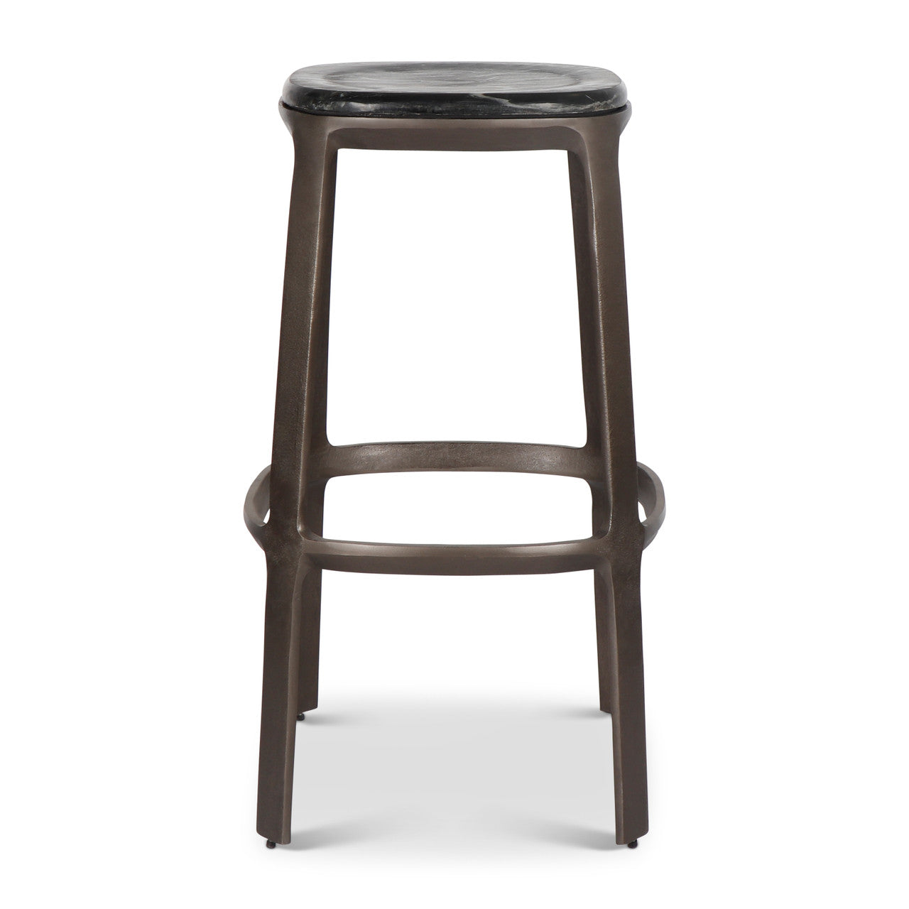 Marbelle - Alfie Marble Bar Stool - Fantasy Black/Bronze Finish