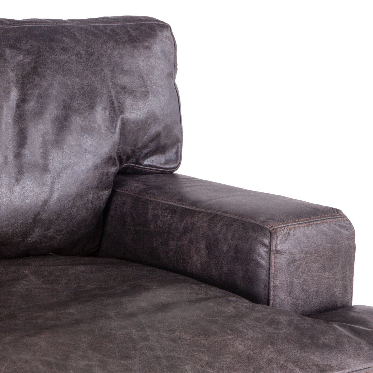 Loft Retro Industrial Black Leather Club Chair 41"