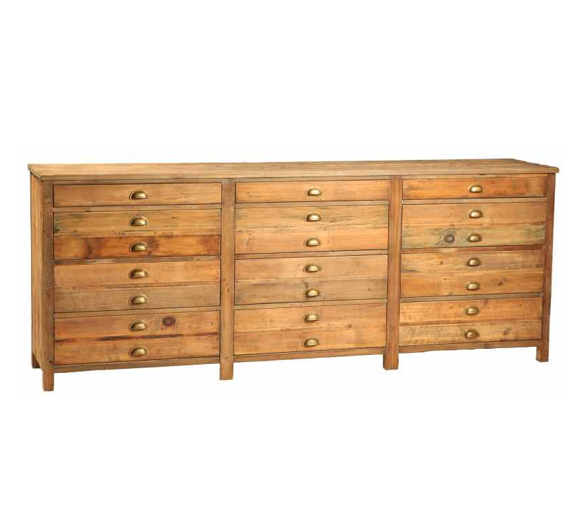 Salvaged 12 Drawer Sideboard