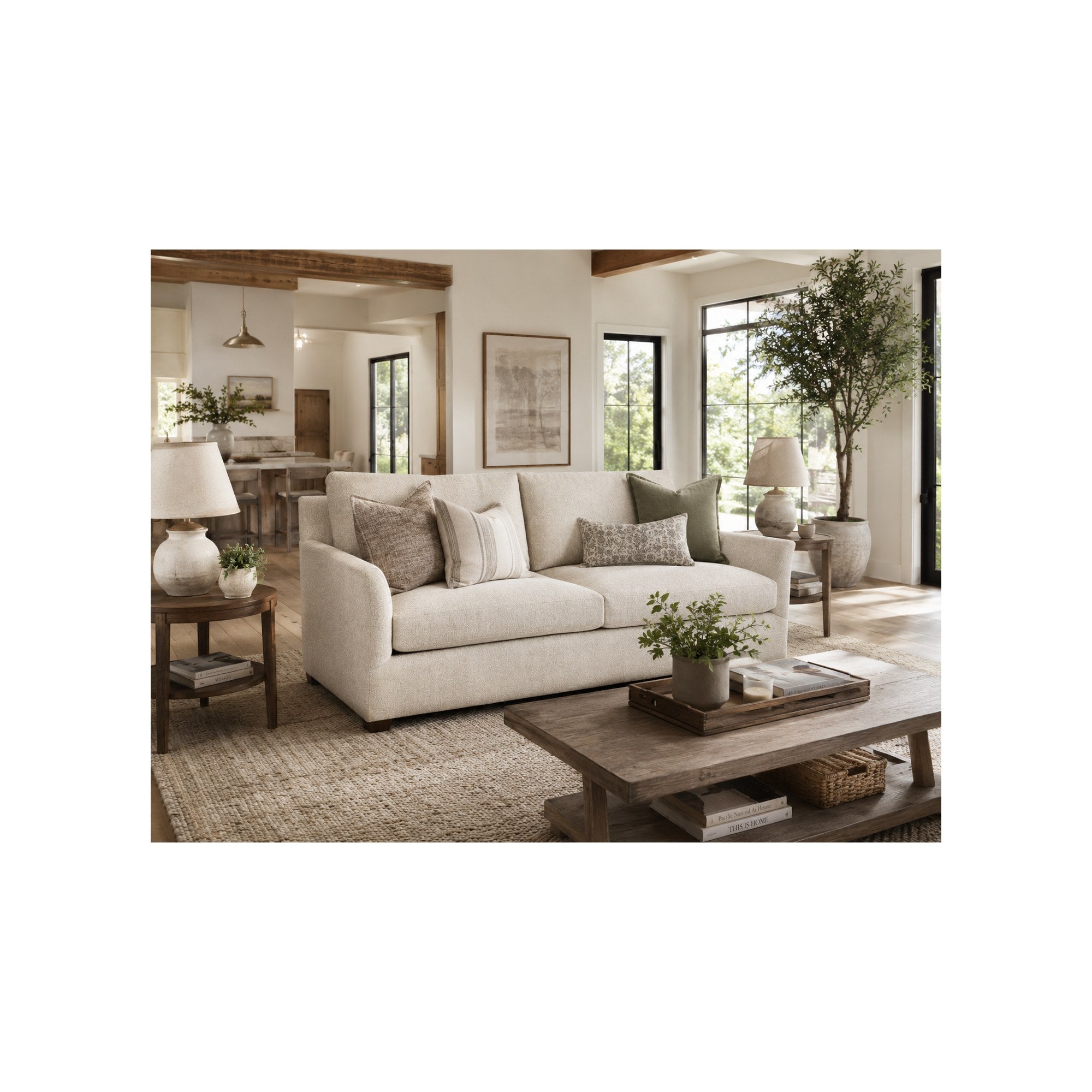 Sanibel Sofa in Crace Tan Oxford (Performance Fabric) by Spectra Home Furniture - lifestyle room image