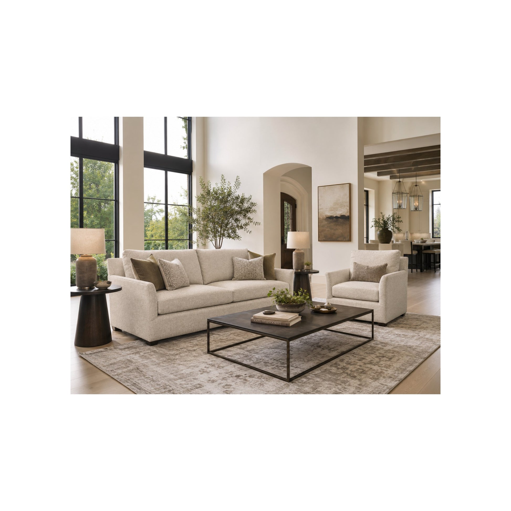 Sanibel Sofa in Crace Tan Oxford (Performance Fabric) by Spectra Home Furniture - lifestyle room image