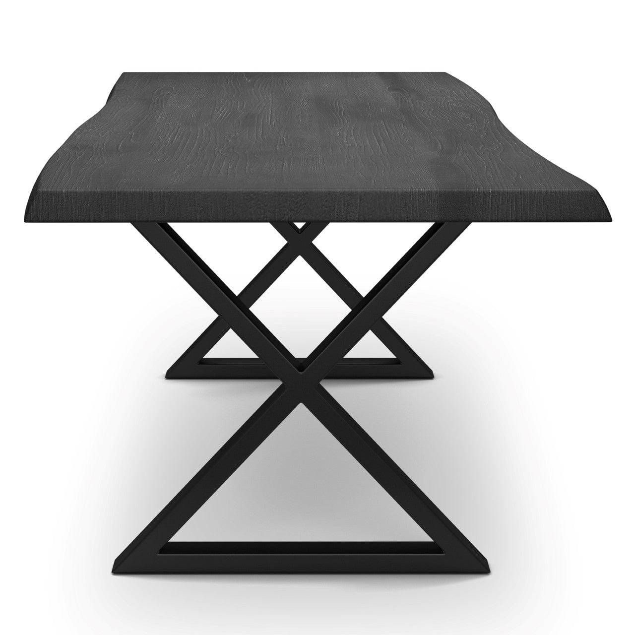 Brooks - Dining Table - X Base - 40" x 79" - Ebonized Top - Black Base