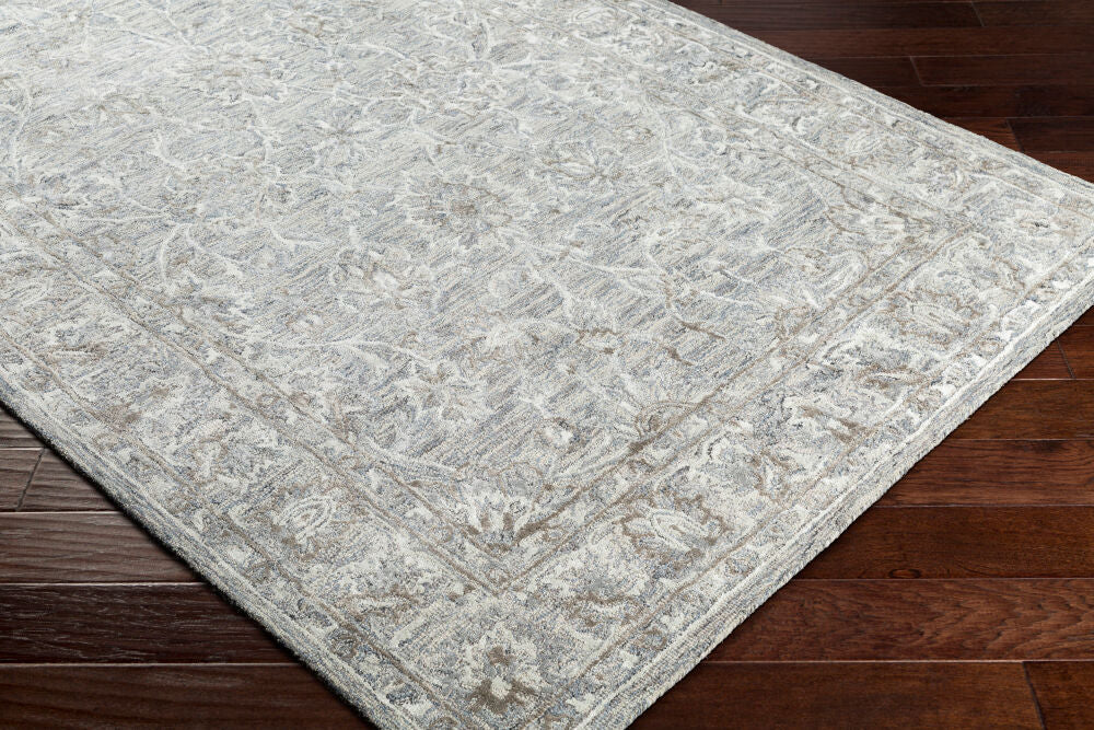 Shelby Denim/Taupe Handmade Rug - corner