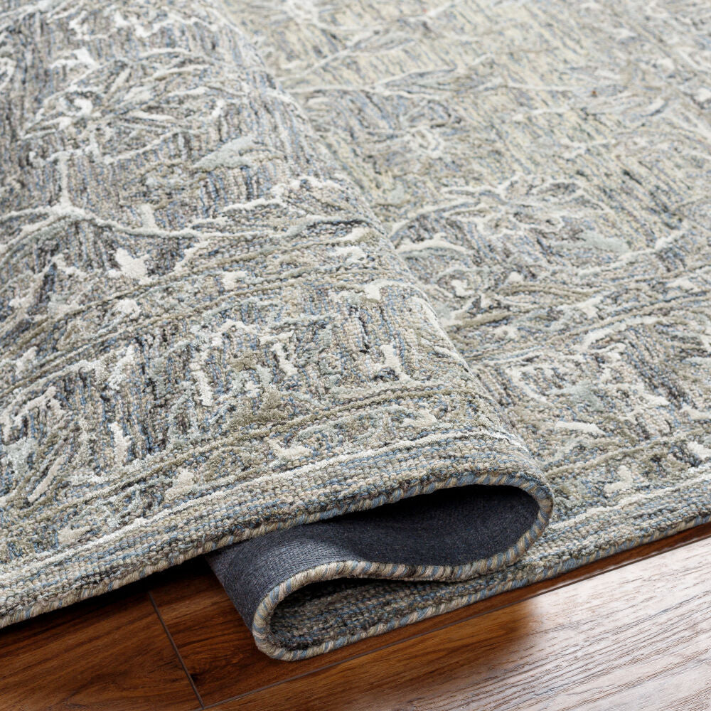 Shelby Denim/Taupe Handmade Rug - fold