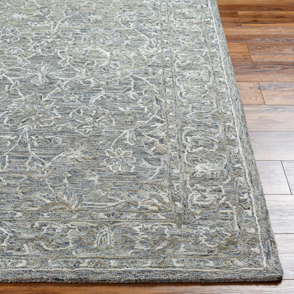 Shelby Denim/Taupe Handmade Rug - front