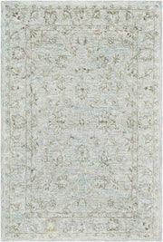 Shelby Aqua/Olive Handmade Rug - 2' x 3'