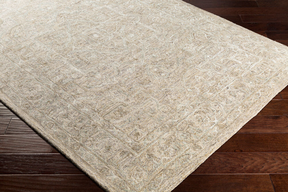Shelby Black/Mustard Handmade Rug - corner
