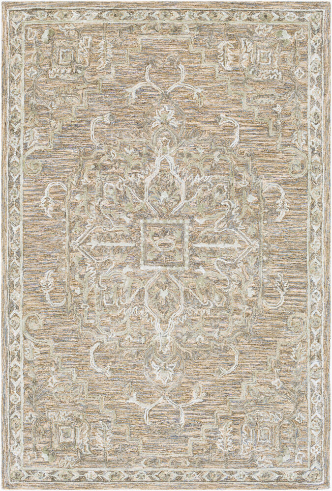 Shelby Light Sage/Sky Blue Handmade Rug - 2' x 3'