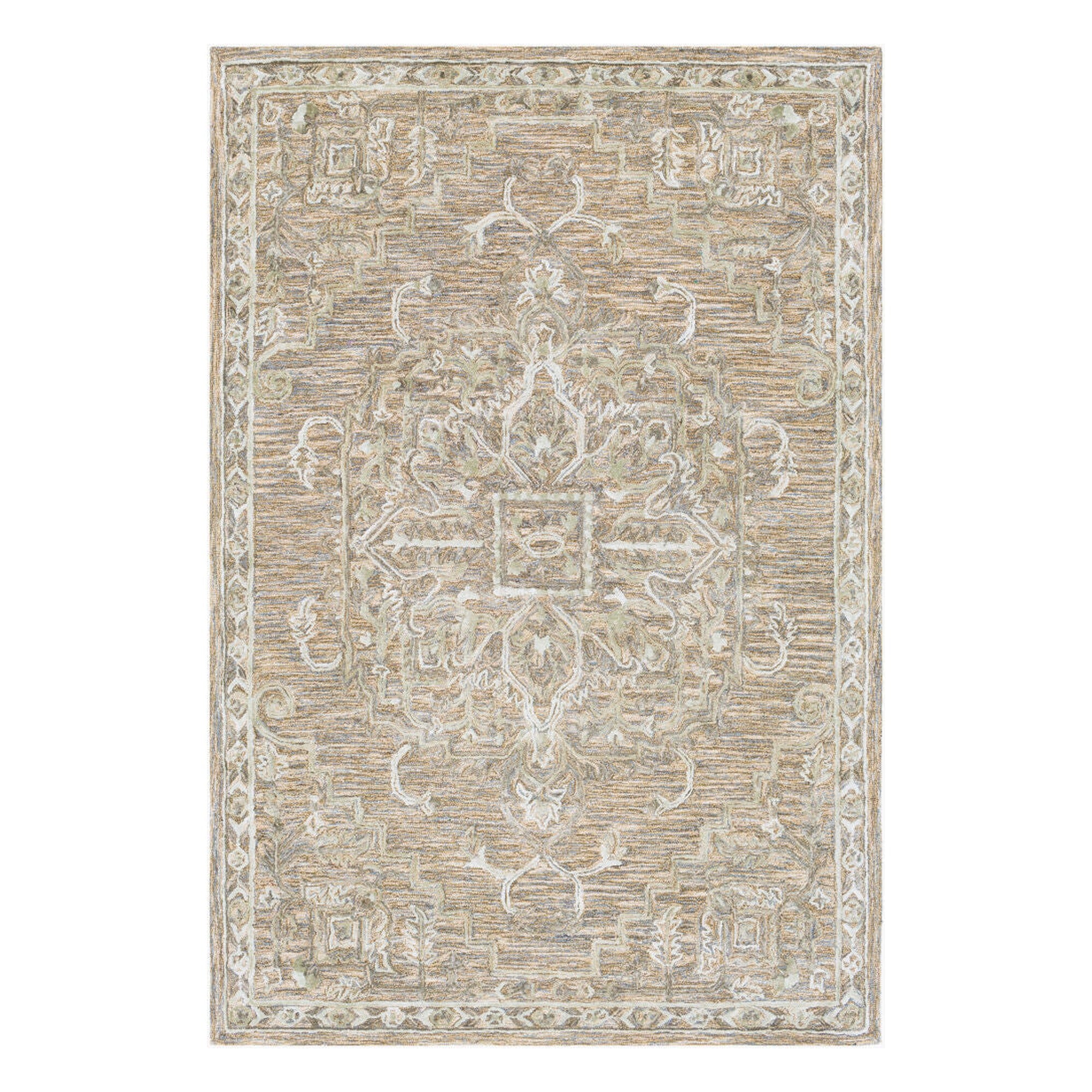 Shelby Light Sage/Sky Blue Handmade Rug - 2' x 3'