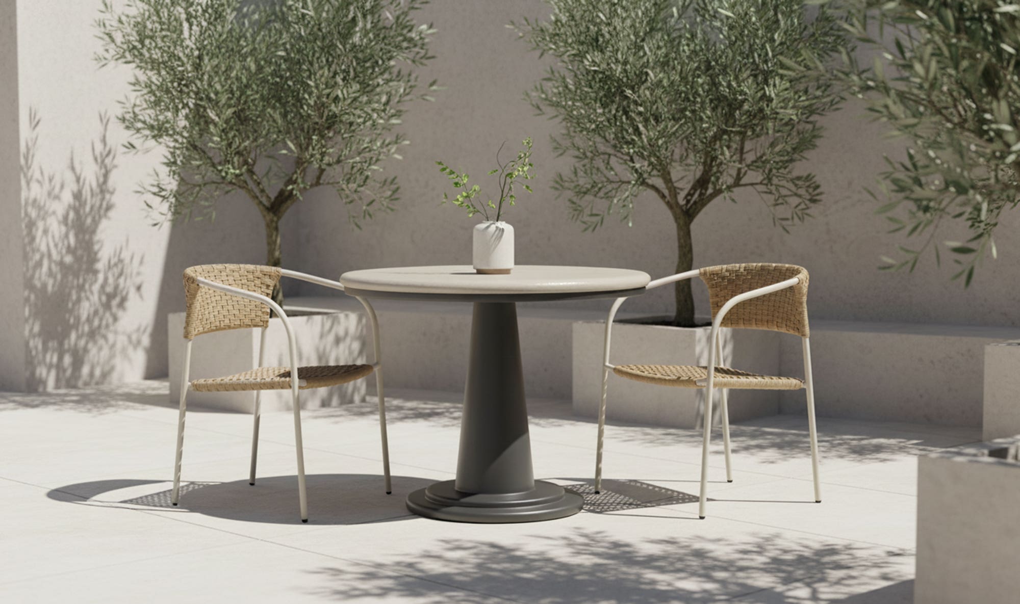 Esme Outdoor Cafe Table Cream by Moe's Home Collection - view 4