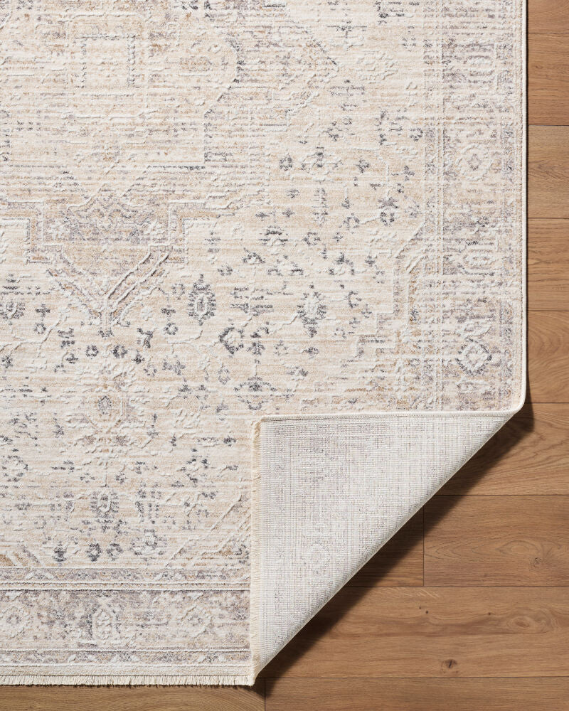 Seclusion Charcoal/Tan Machine Woven Rug SCN-2301 - fold