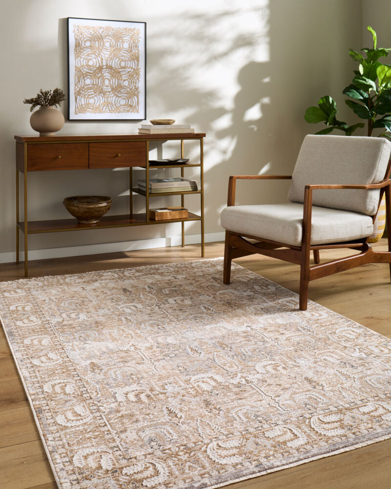 Seclusion Charcoal/Tan Machine Woven Rug SCN-2303 - roomscene