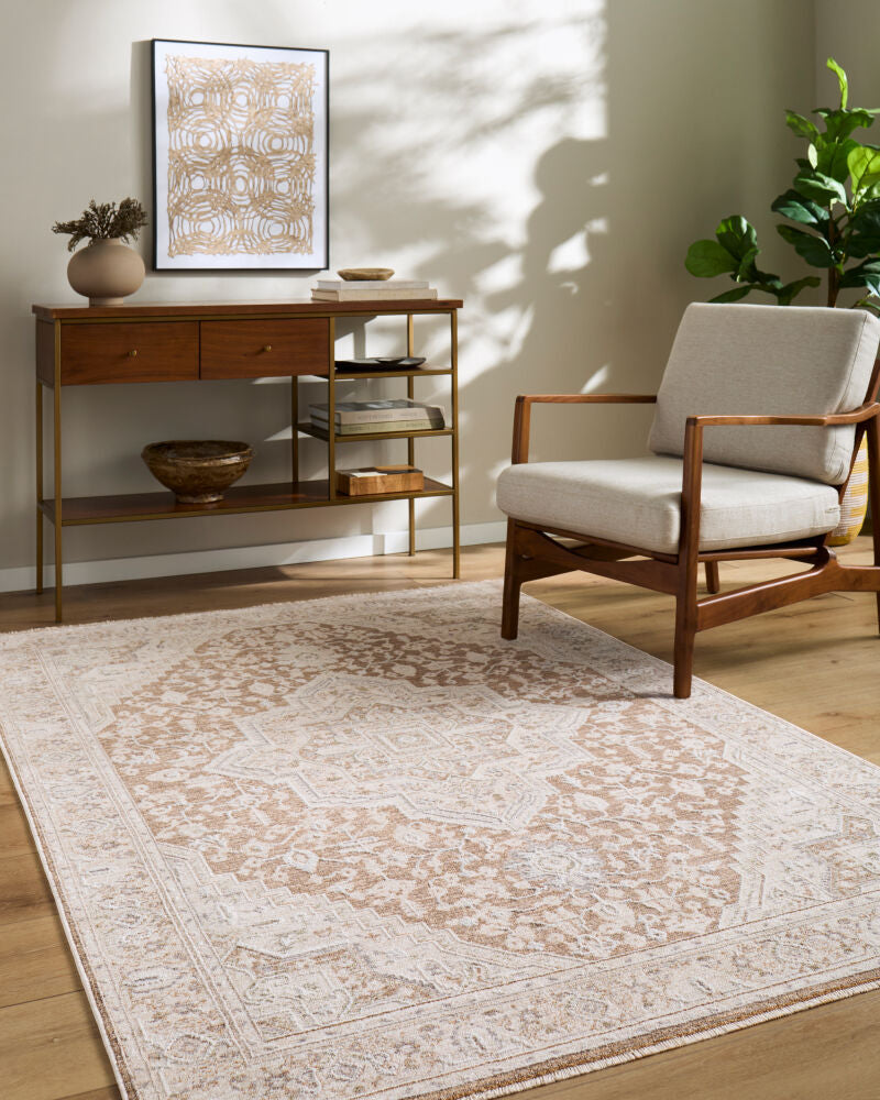 Seclusion Cream/Tan Machine Woven Rug SCN-2307 - roomscene