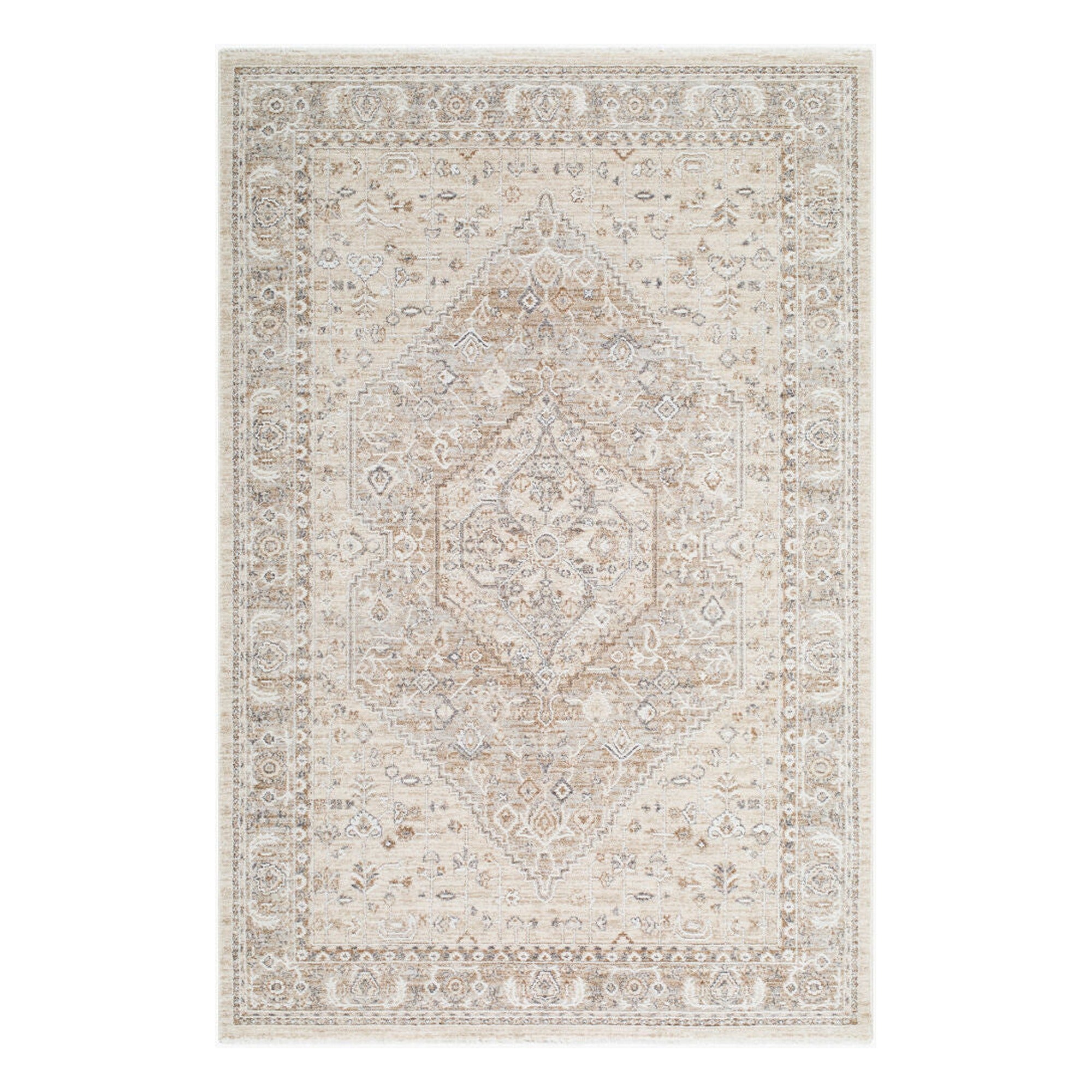 Seclusion Brown/Off-White Machine Woven Rug SCN-2308 - 5' x 7'5"