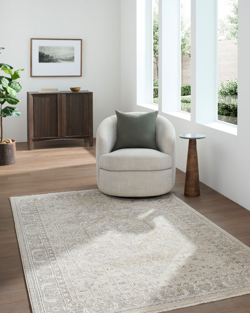 Seclusion Brown/Off-White Machine Woven Rug SCN-2308 - roomscene