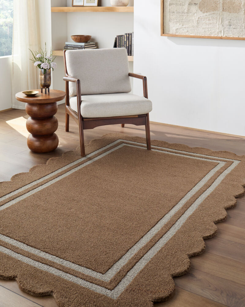Scalloped Handmade Rug SCP-2301 - roomscene