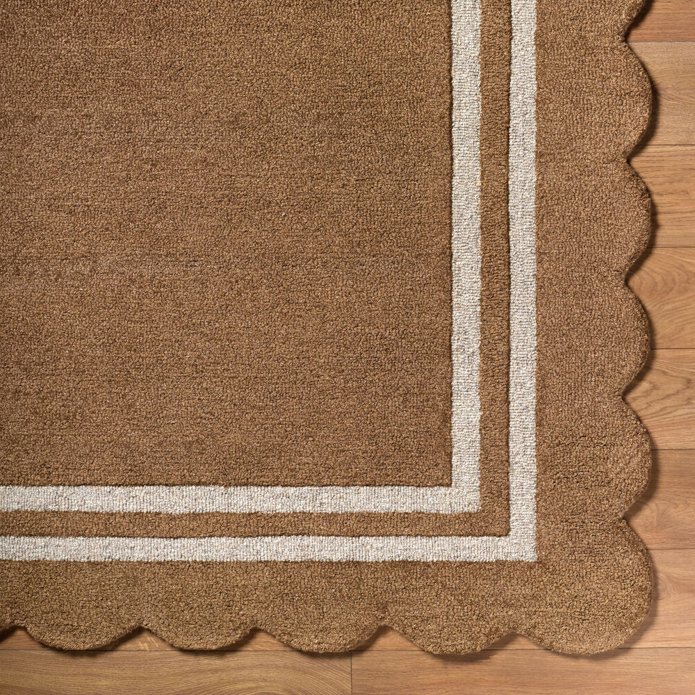 Scalloped Handmade Rug SCP-2301 - overhead