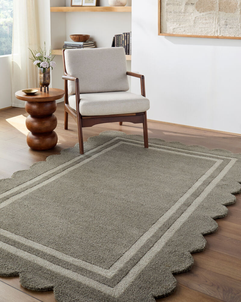 Scalloped Handmade Rug SCP-2302 - roomscene