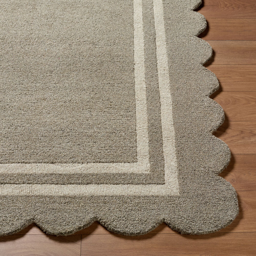 Scalloped Handmade Rug SCP-2302 - front