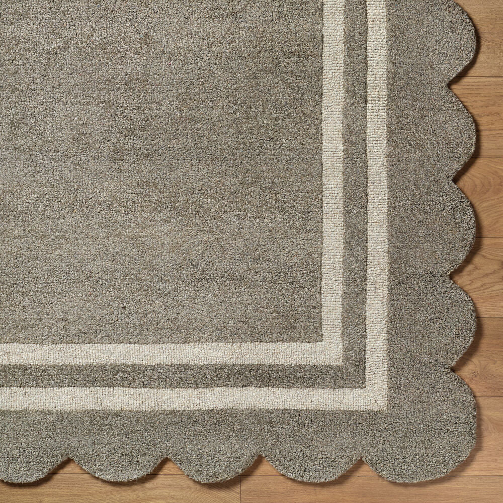 Scalloped Handmade Rug SCP-2302 - overhead