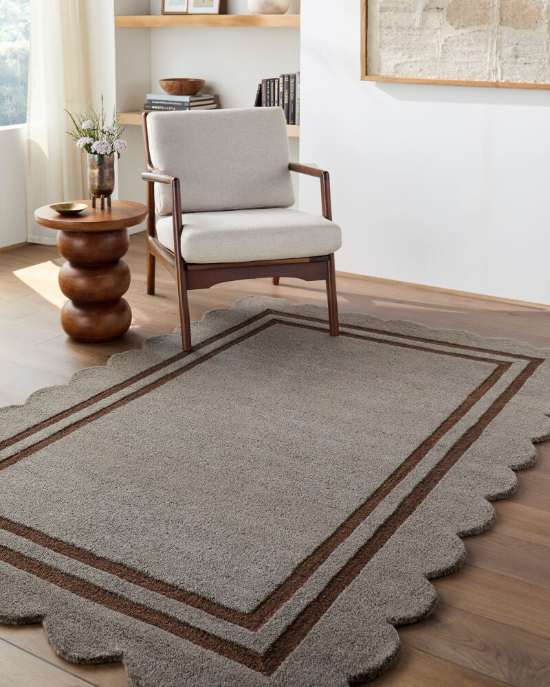 Scalloped Handmade Rug SCP-2303 - roomscene