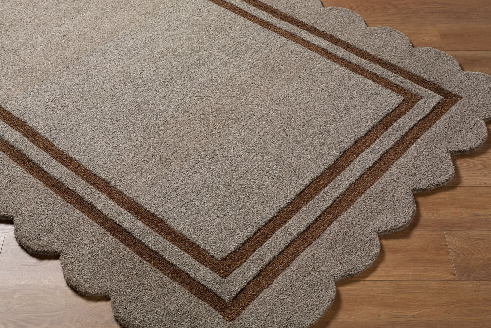 Scalloped Handmade Rug SCP-2303 - corner