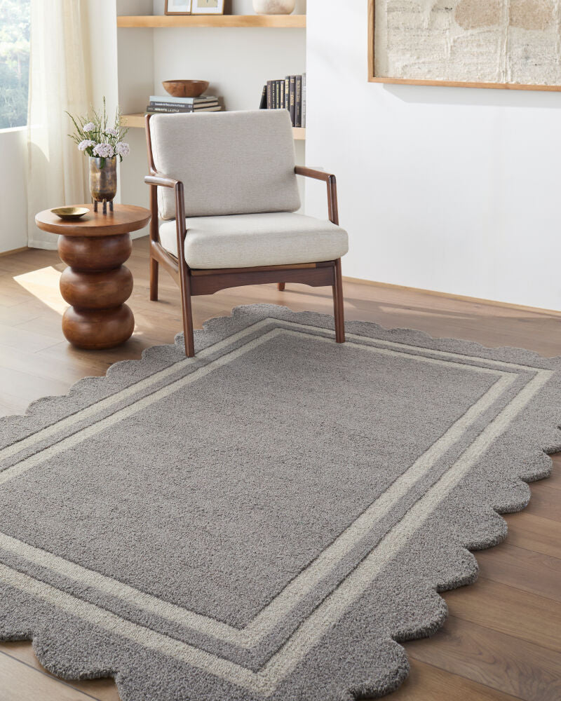 Scalloped Handmade Rug SCP-2304 - roomscene