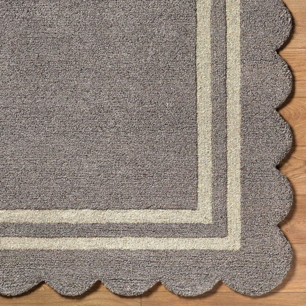 Scalloped Handmade Rug SCP-2304 - overhead