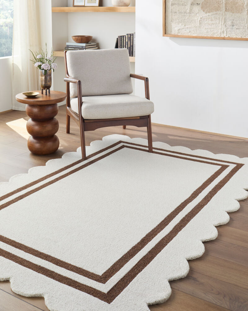 Scalloped Handmade Rug SCP-2305 - roomscene