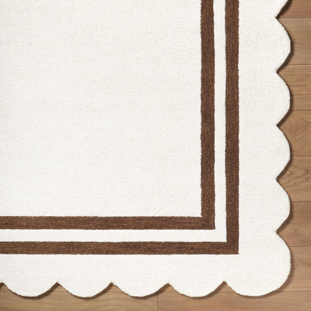 Scalloped Handmade Rug SCP-2305 - overhead