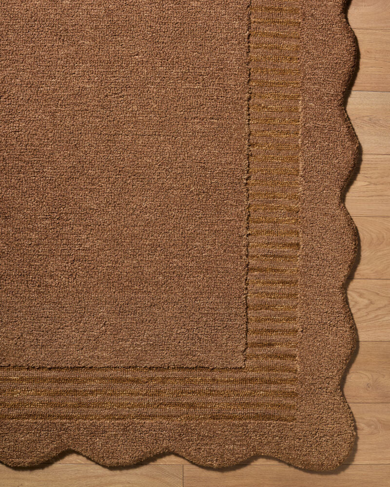 Scalloped Handmade Rug SCP-2306 - overhead