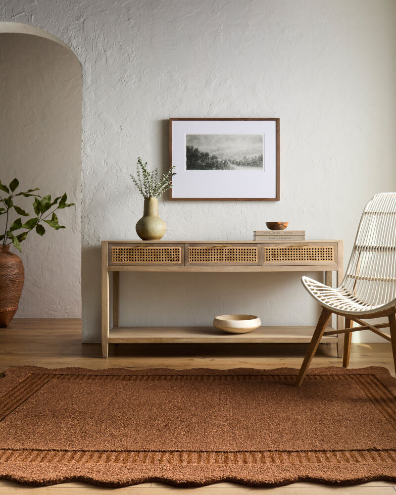 Scalloped Handmade Rug SCP-2306 - roomscene