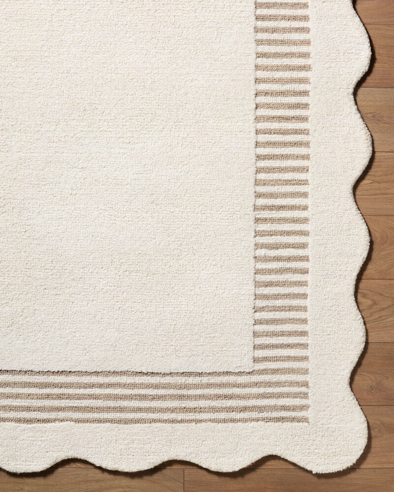 Scalloped Handmade Rug SCP-2307 - overhead