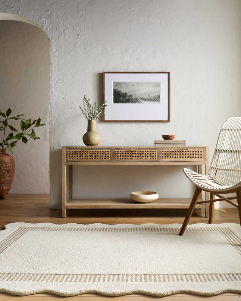 Scalloped Handmade Rug SCP-2307 - roomscene