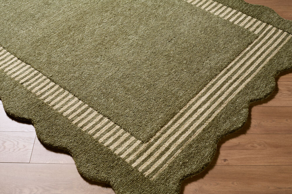 Scalloped Handmade Rug SCP-2308 - corner