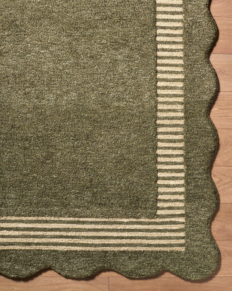 Scalloped Handmade Rug SCP-2308 - overhead
