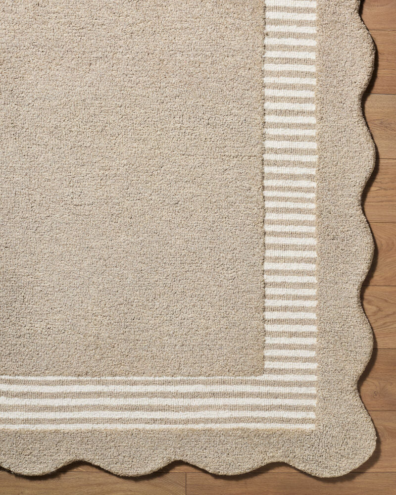 Scalloped Handmade Rug SCP-2309 - overhead