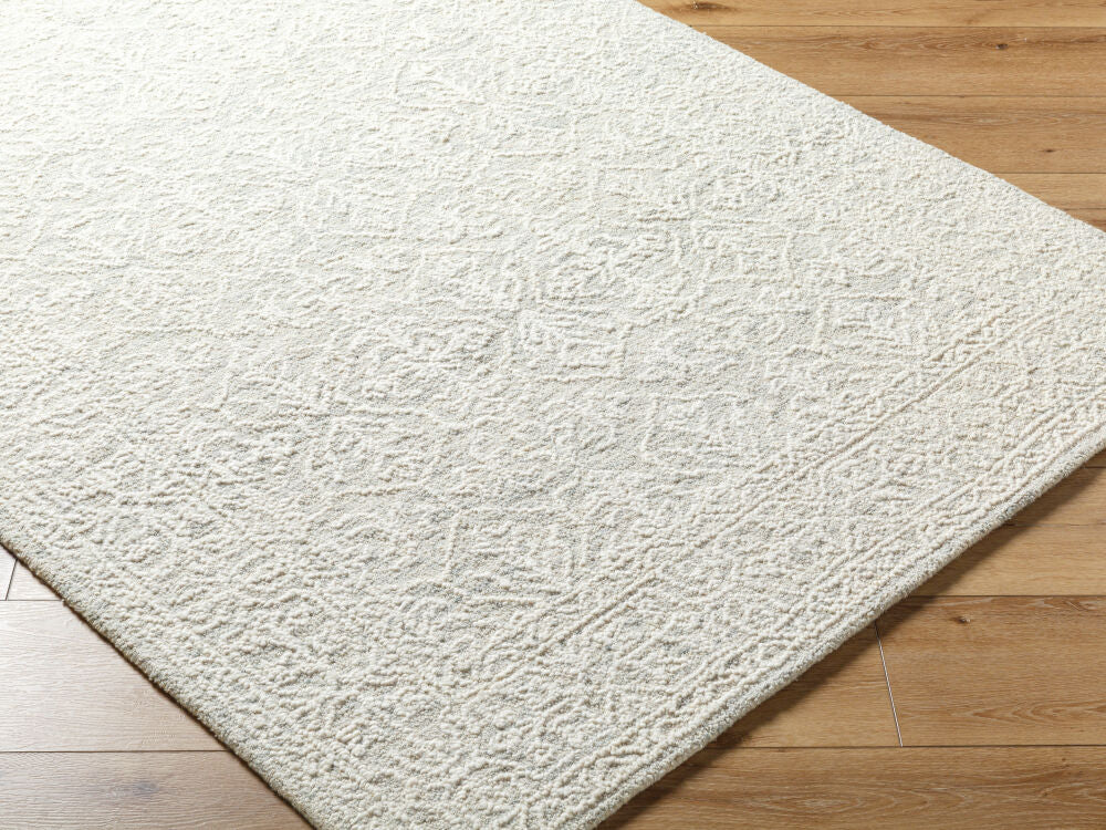 Sicily Seafoam/White Handmade Rug - corner