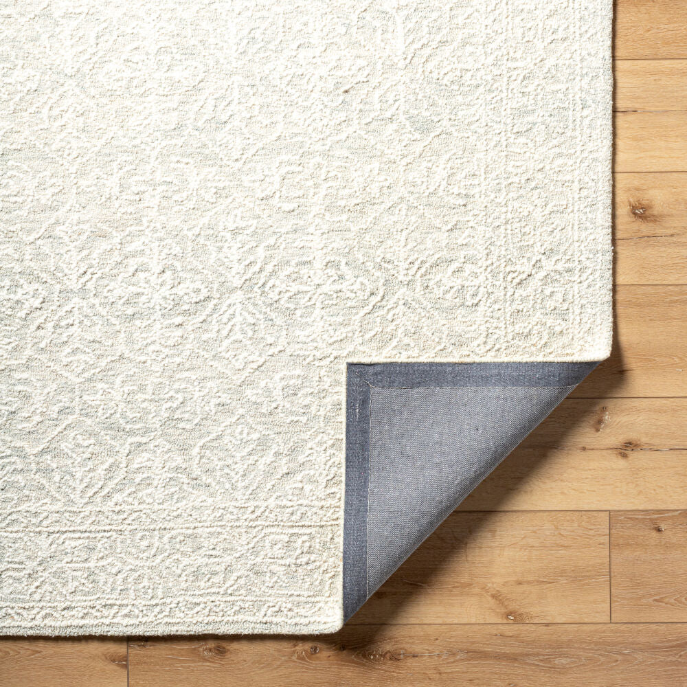 Sicily Seafoam/White Handmade Rug - fold