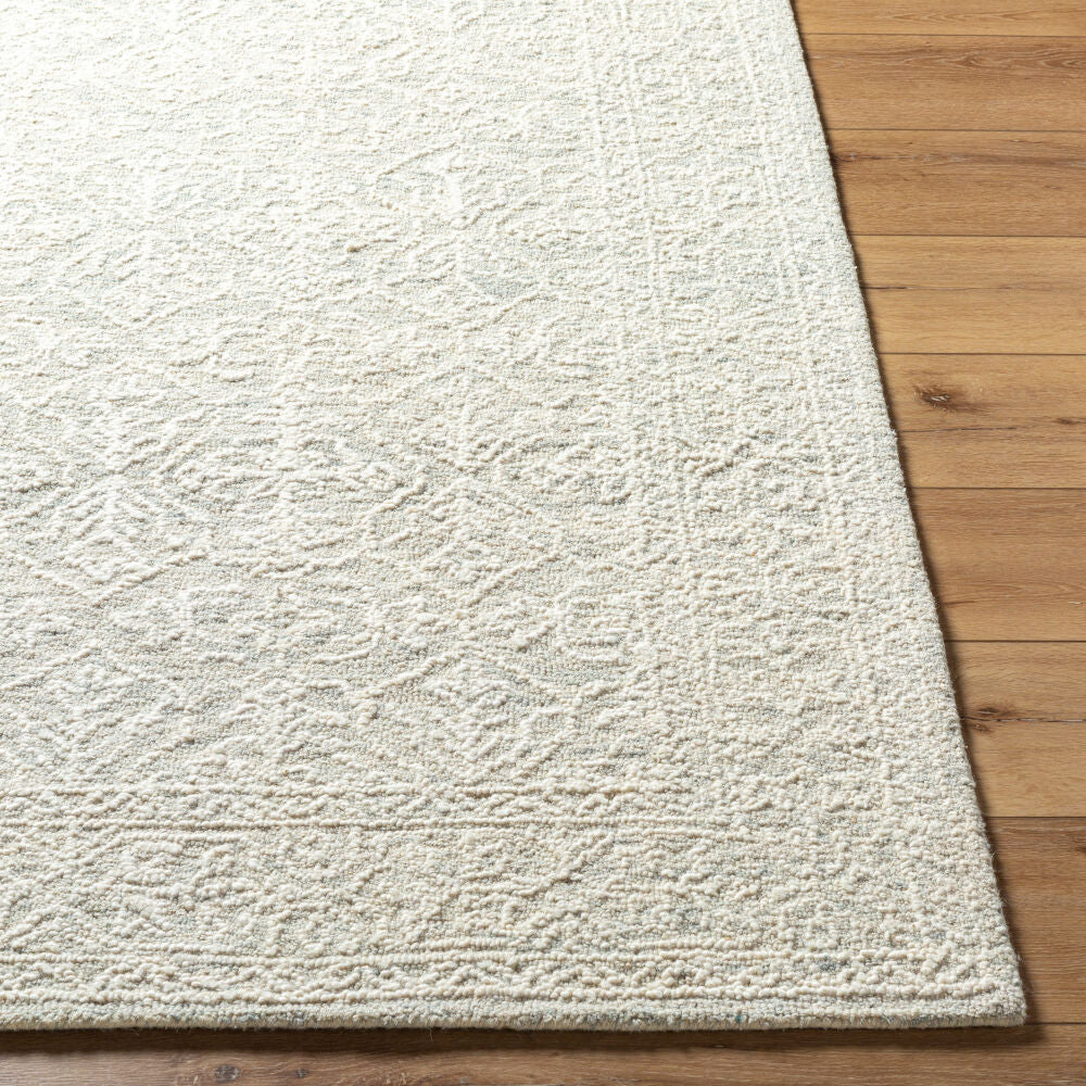 Sicily Seafoam/White Handmade Rug - front