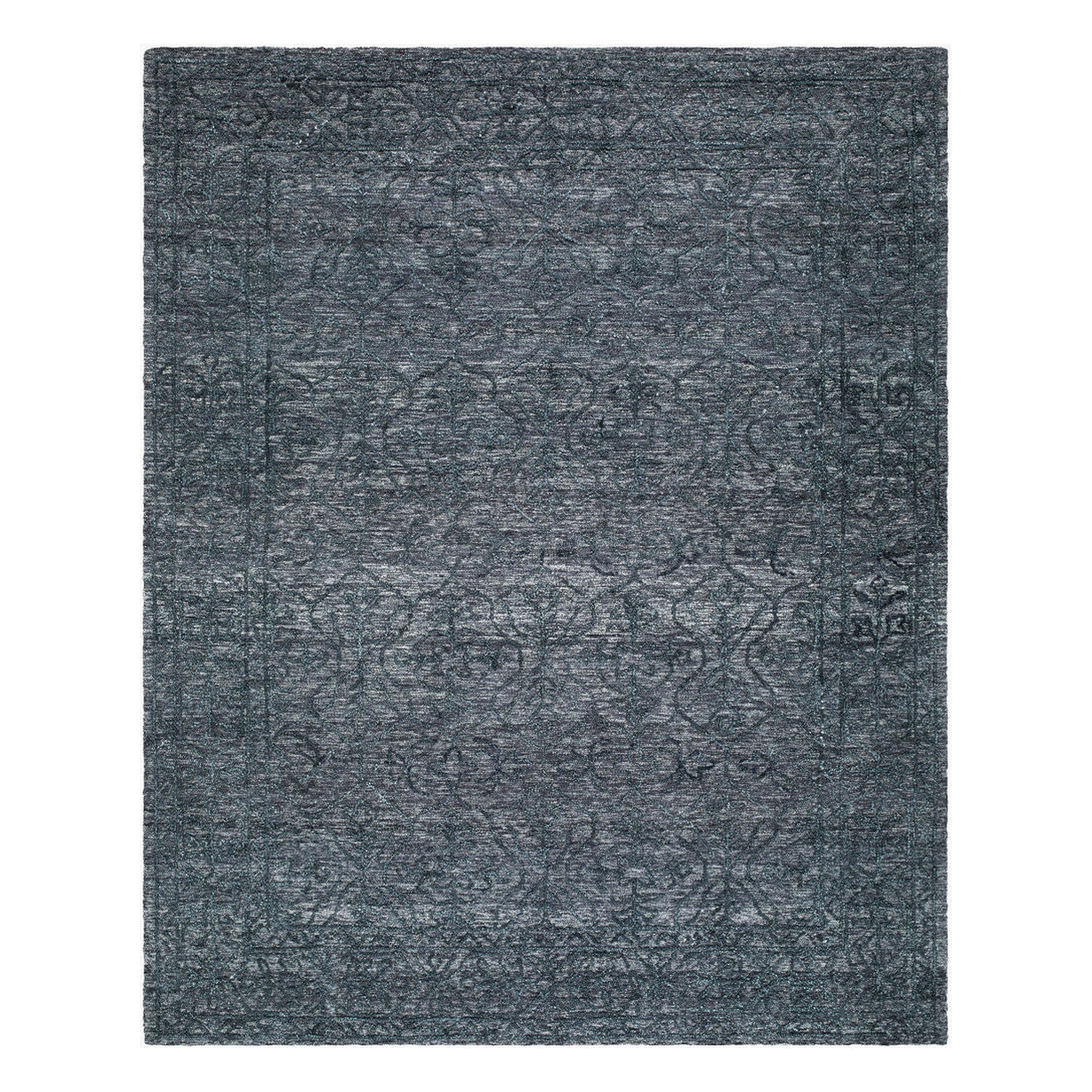 Sicily Charcoal/Deep Teal Handmade Rug - 2' x 3'