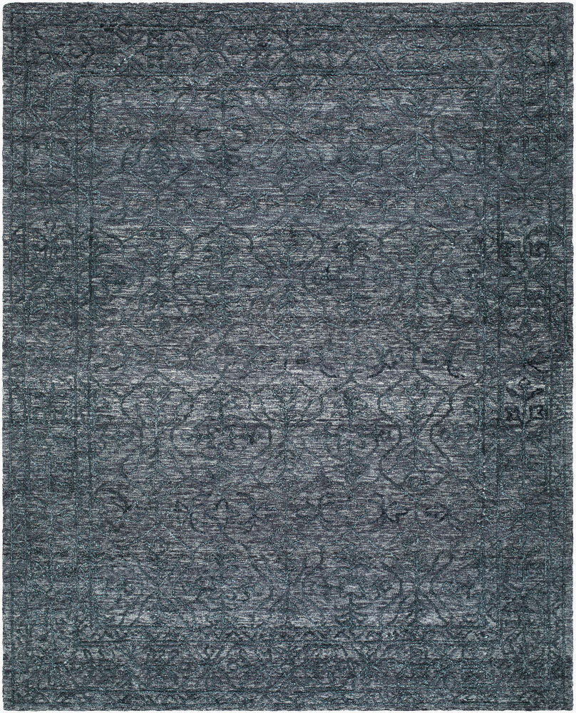 Sicily Charcoal/Deep Teal Handmade Rug - 2' x 3'