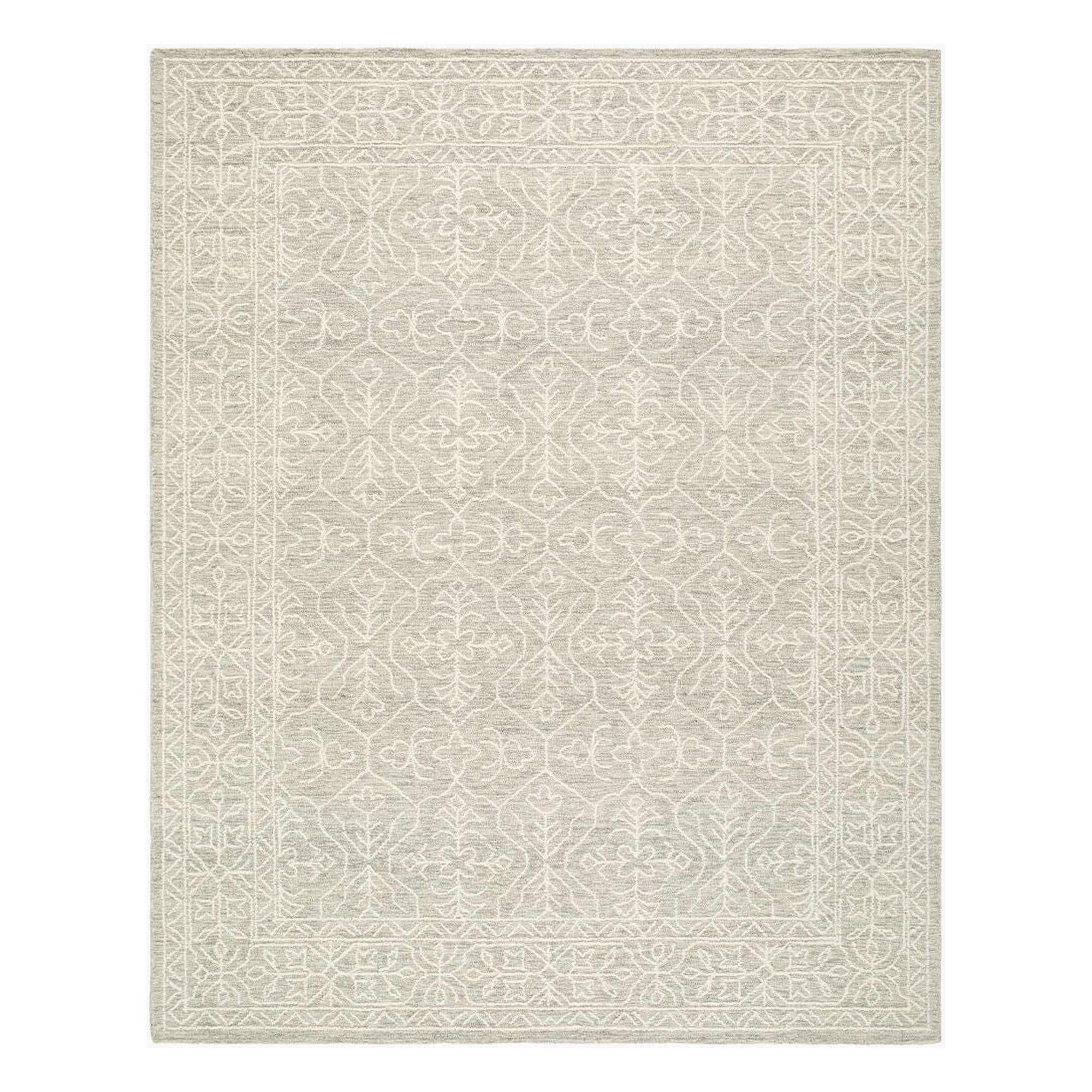 Sicily Medium Gray/White Handmade Rug - 2' x 3'