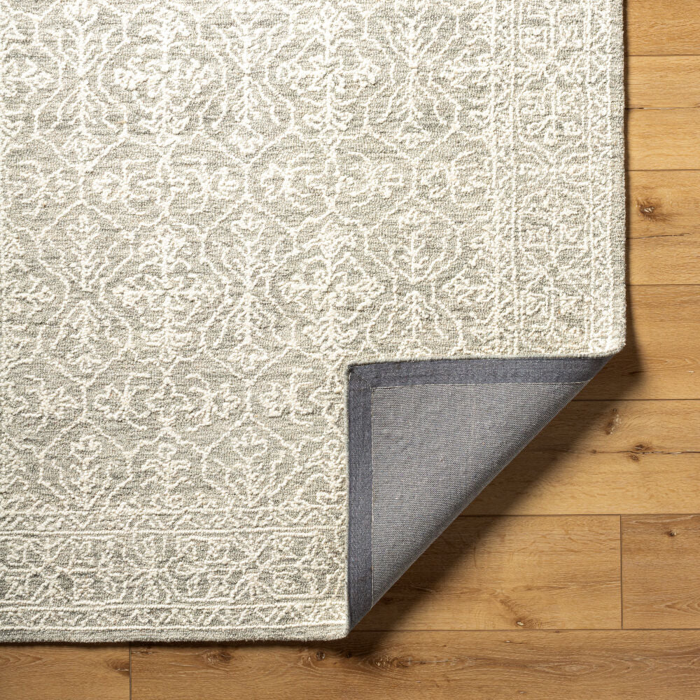 Sicily Medium Gray/White Handmade Rug - fold