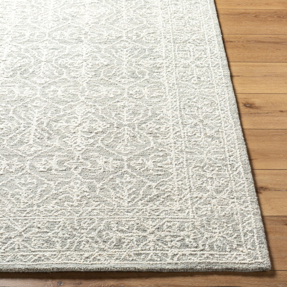 Sicily Medium Gray/White Handmade Rug - front