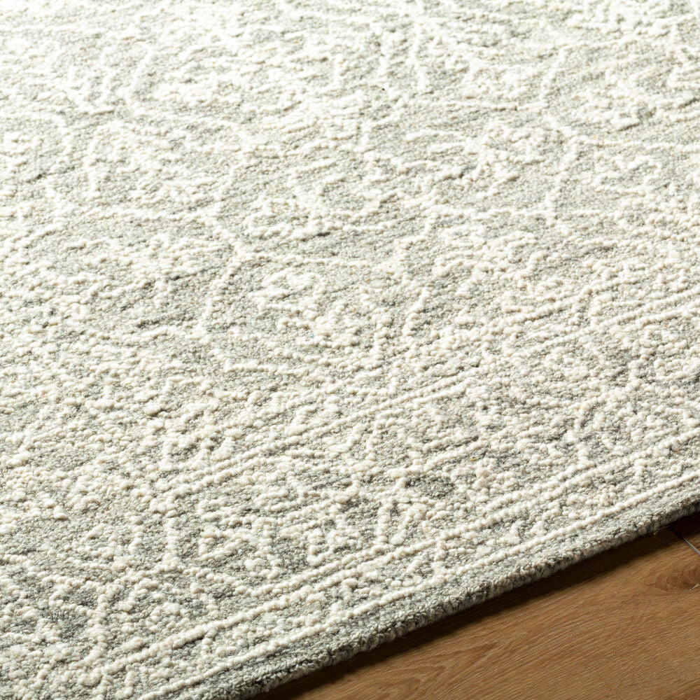 Sicily Medium Gray/White Handmade Rug - texture