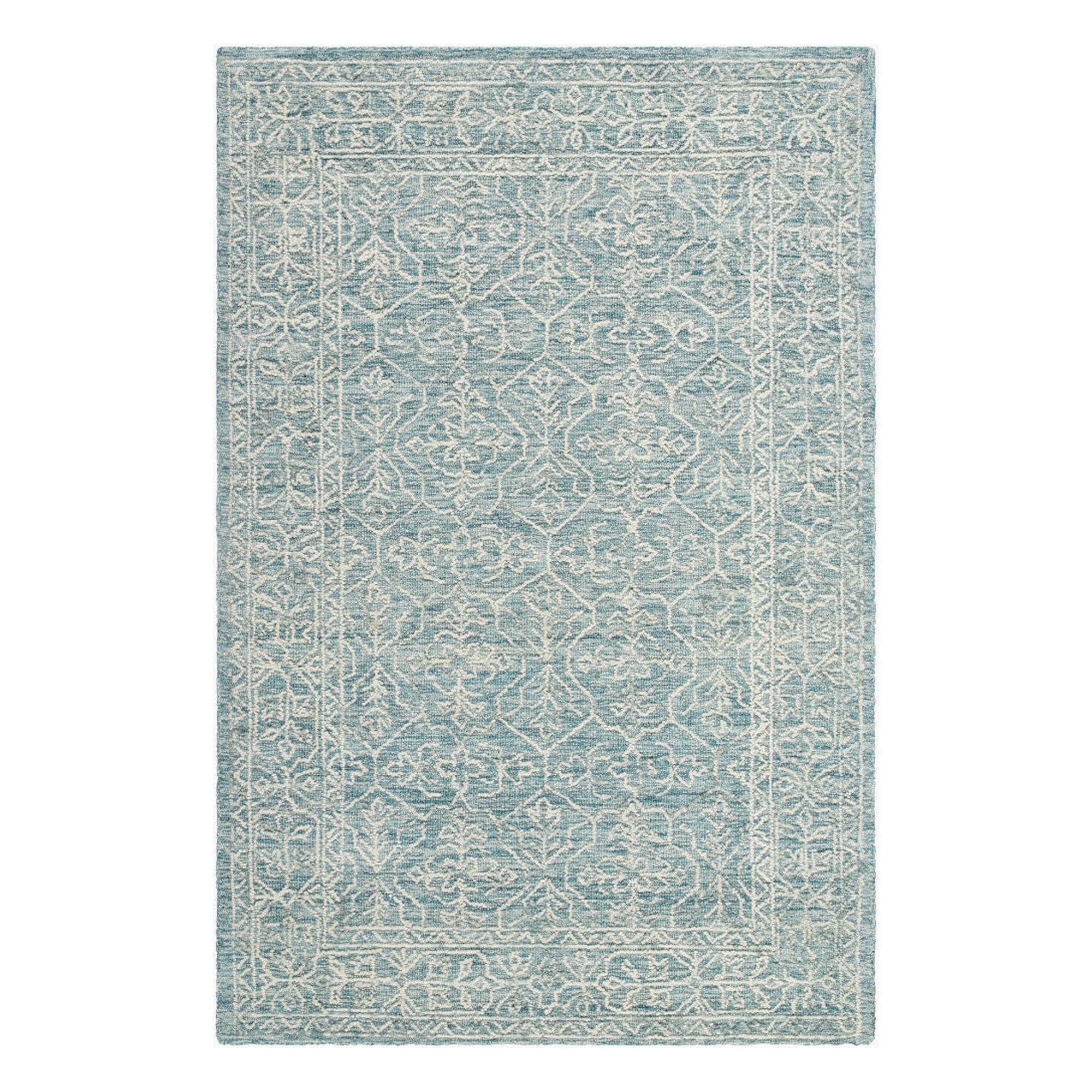 Sicily Ice Blue/White Handmade Rug - 2' x 3'