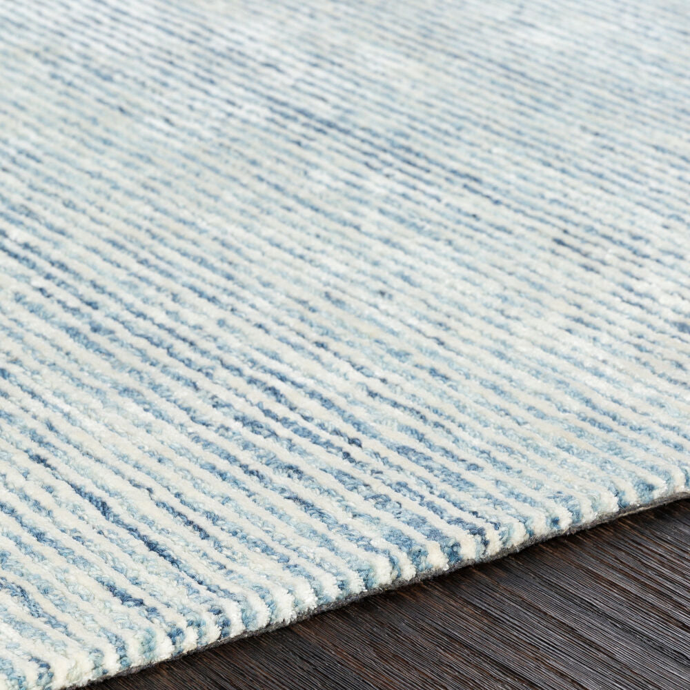 Strada Blue/Ice Blue Handmade Rug - texture