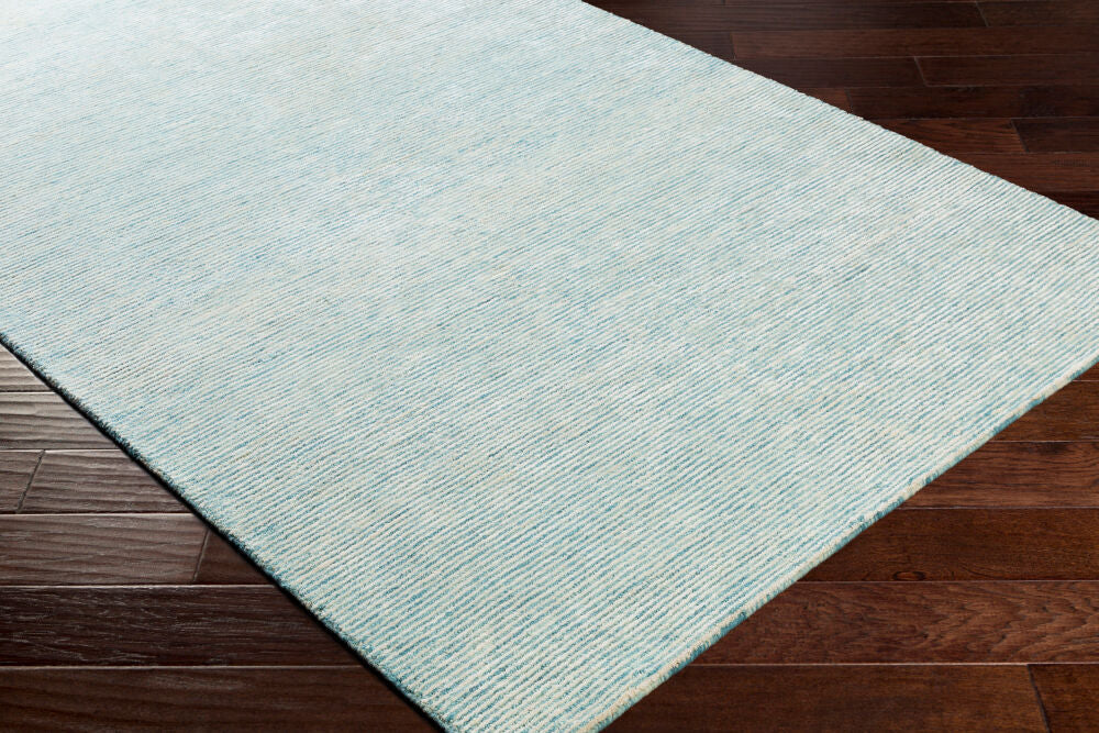 Strada Aqua/Ice Blue Handmade Rug - corner