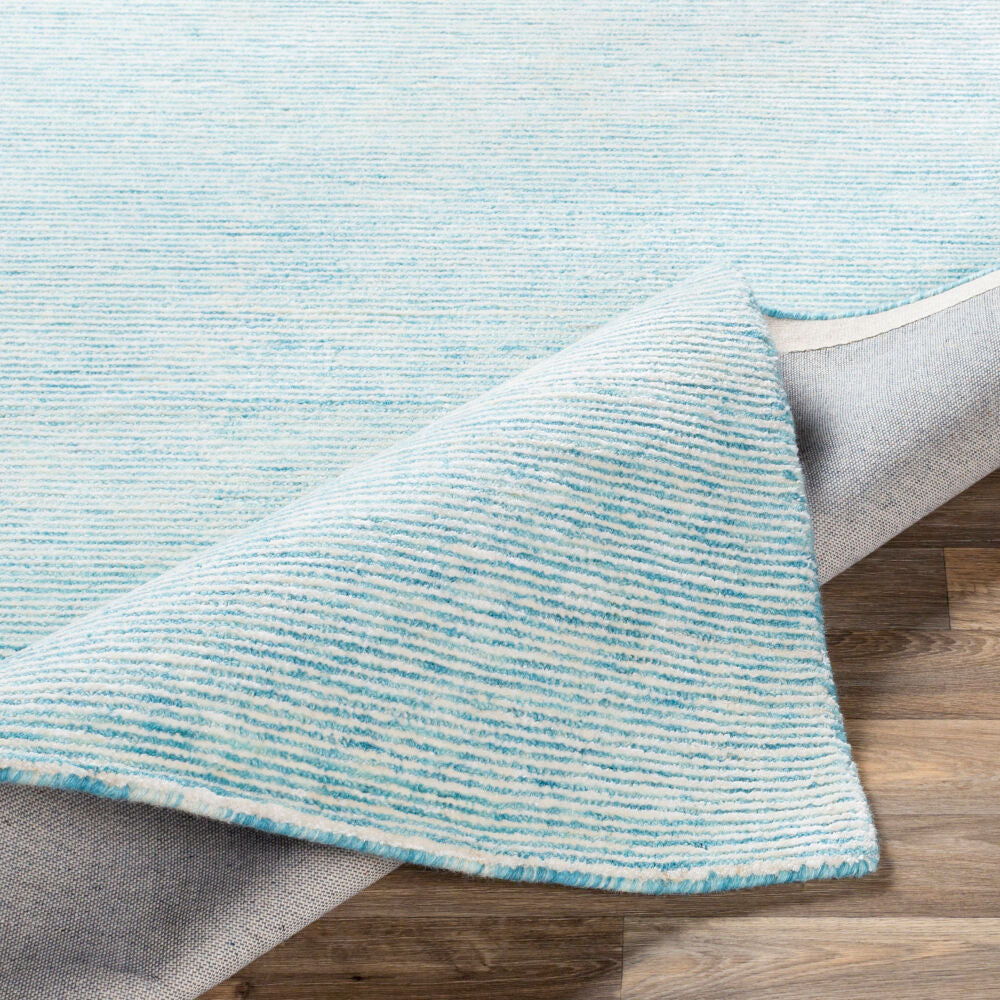 Strada Aqua/Ice Blue Handmade Rug - fold